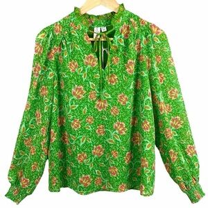 Joie Green Floral Blouse